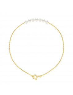 Bracelet en Or Jaune ou Or Blanc et Perles de Culture 3 mm - 5 Coloris - CATHY
