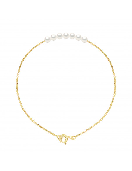 Bracelet en Or Jaune ou Or Blanc et Perles de Culture 3 mm - 5 Coloris - CATHY