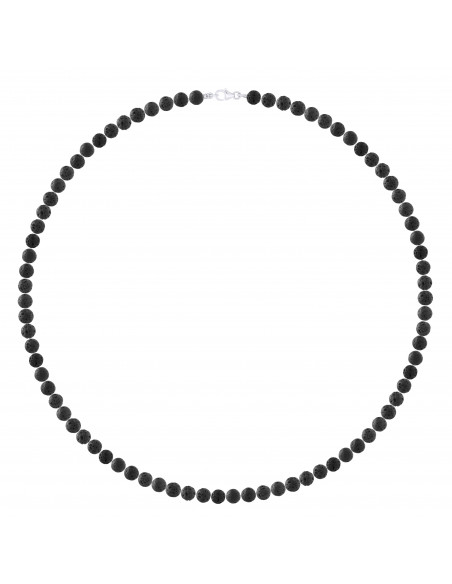 Collier en Pierre de Lave Naturelle - Différentes Longueurs - Argent 925 - LUCY