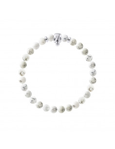 Bracelet Tête de Mort et Howlite Blanche - Argent 925 - SKULLY