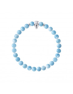 Bracelet Tête de Mort et Aigue Marine - Argent 925 - SKULLY