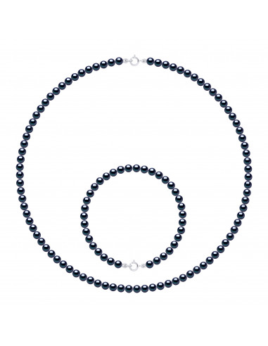 Endrums Pearls Necklace and Bracelet Culture Beads 4 mm - Gold Clasp - 8 Colors - Angela