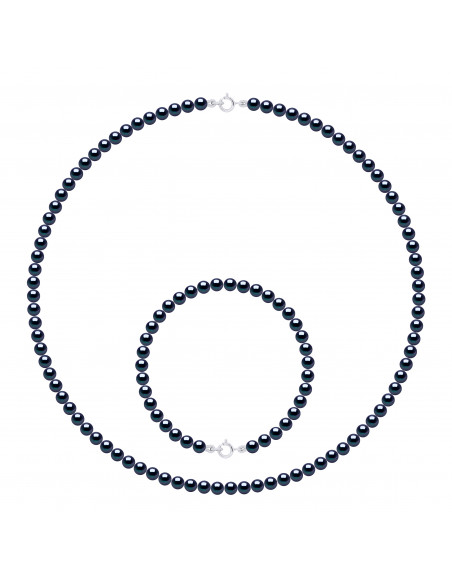 Endrums Pearls Necklace and Bracelet Culture Beads 4 mm - Gold Clasp - 8 Colors - Angela