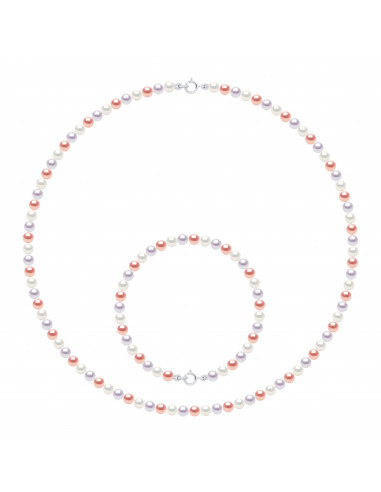 Endrums Perle Collana e bracciale Bracciale Perline da 4 mm - Gold Chiusura - 8 colori - Angela