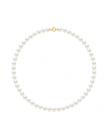 Collana Classifica di perle Semi-round 8 mm - 2 colori - Chiusura prestigio in oro - Nataly