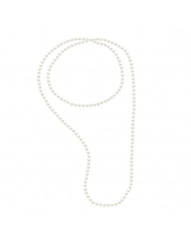 Necklace Semi Round Culture Beads 7 mm - Length 120 cm - 4 Colors - Nelly