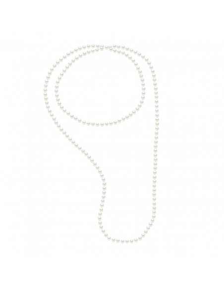 Necklace Semi Round Culture Beads 7 mm - Length 120 cm - 4 Colors - Nelly