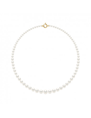 Necklace Rank of pearls falling 11 to 5 mm - Length 50 cm - Gold Clasp - Villa