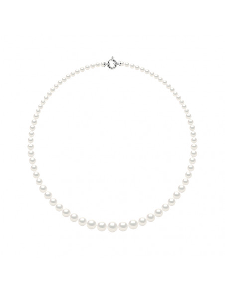 Collier Rang de Perles en Chute 11 à 5 mm - Longueur 50 cm - Fermoir Or - VILLA