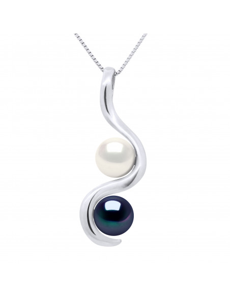 Pendentif Toi et Moi en Or et Perles de Culture Rondes 7 mm - AURIANE