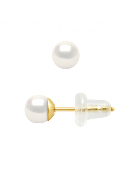 Pendientes de oro y perlas de cultivo de 4 mm - 6 colores - Soroya