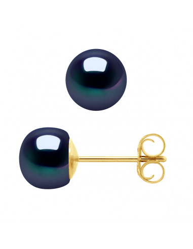 Pendientes de oro y cuentas de cultivo 6 mm - 3 colores - Nayla