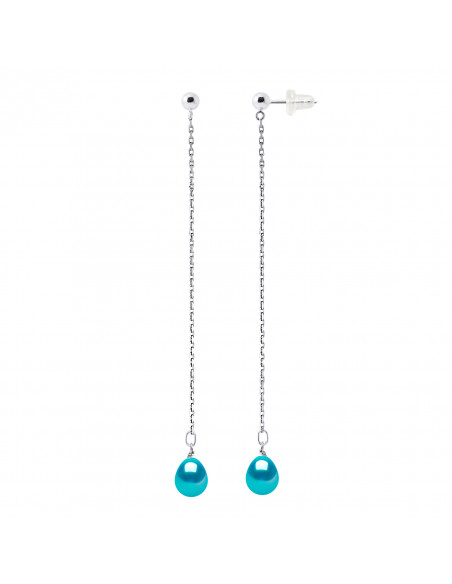 Pendientes de colgantes de oro y cuentas de cultura - 3 colores - Tatiana