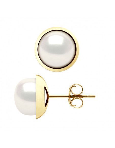 Pendientes de oro y cuentas de cultivo 10 mm - 2 colores - Lindsay