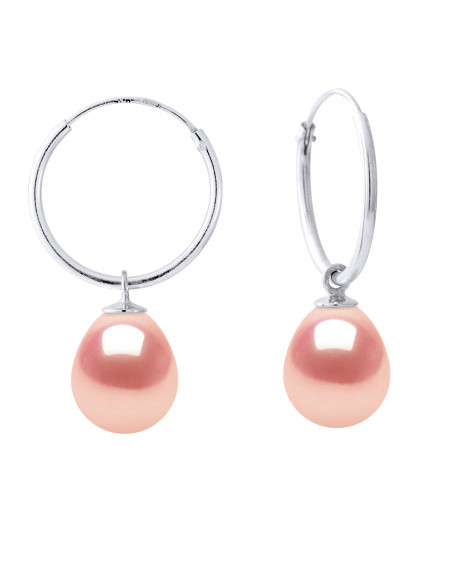 Orecchini creoli d'oro e perline culturali per pera 8 mm - 7 colori - Daria