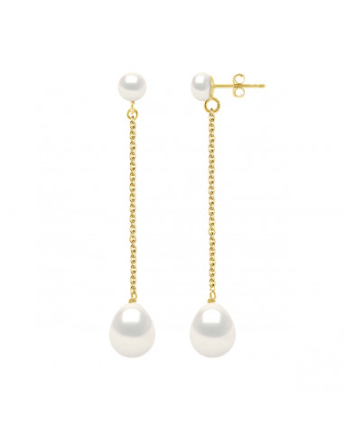 Pendientes dobles dobles dobles y cuentas de cultivo - 2 colores - Eline