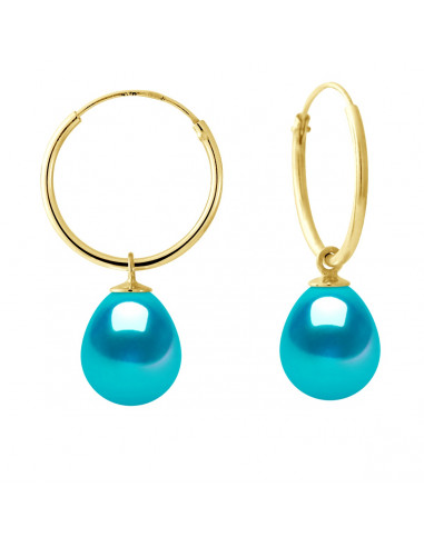 Orecchini creoli d'oro e perline culturali per pera 8 mm - 7 colori - Daria