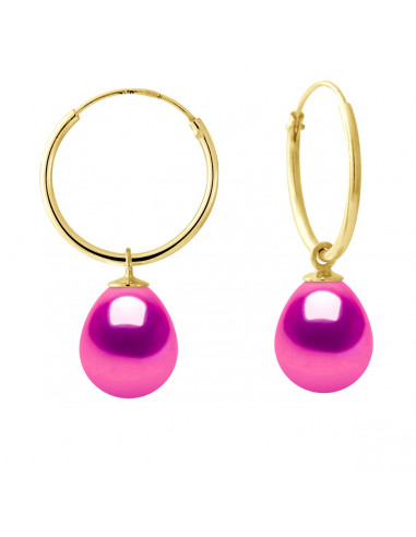 Orecchini creoli d'oro e perline culturali per pera 8 mm - 7 colori - Daria