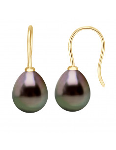 Pendants d'Oreilles en Or et Perles de Tahiti Poires 8 mm - KENUATA