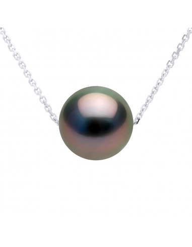 Gold Chain Necklace and Round Tahitian Pearl 8 mm - Patanga