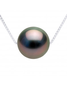 Collier Chaîne en Argent et Perle de Tahiti Ronde 9 mm - KUÏANA
