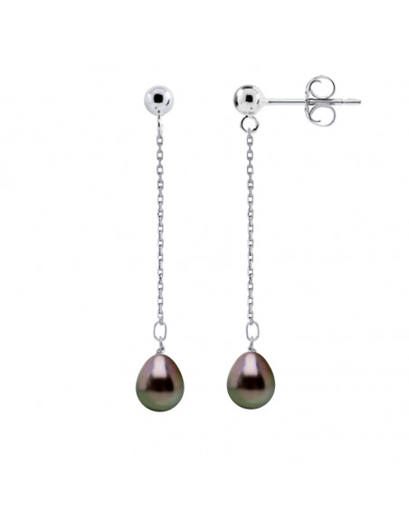 Pendants d'Oreilles en Or et Perles de Tahiti Poires 8 mm - KUORA