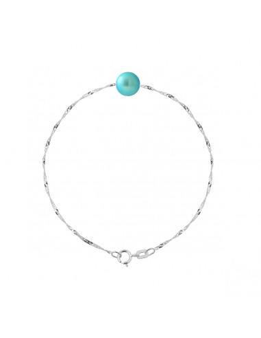 Pulsera de cadena de oro y perla de cultivo de 7 mm - 4 colores - Alix