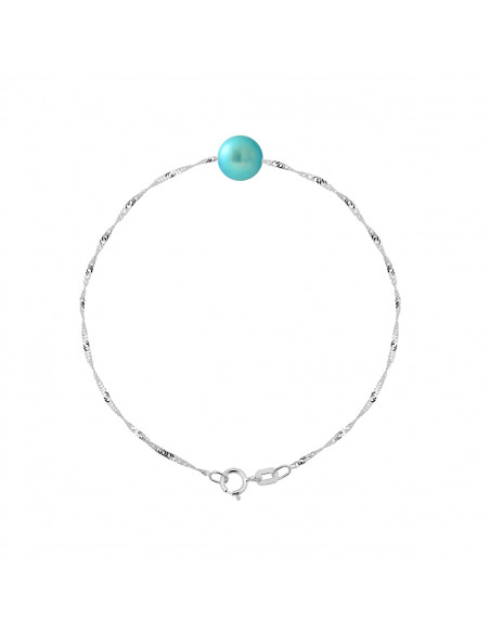 Pulsera de cadena de oro y perla de cultivo de 7 mm - 4 colores - Alix