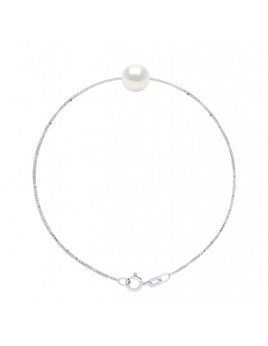 Pulsera de cadena de oro y perla de cultivo redondo 8 mm - EVA