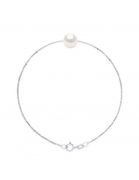 Bracelet Chaîne en Or et Perle de Culture Ronde 8 mm - EVA