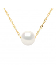 Collier Chaîne en Or et Perle de Culture Ronde 8 mm - ALICIA