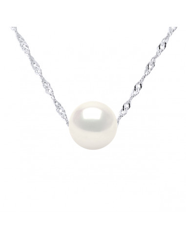 Goldkette Halskette und runde Kultur Perle 8 mm - Alicia