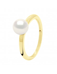 Bague en Or et Perle de Culture Ronde 7 mm - 2 Coloris - CLARA