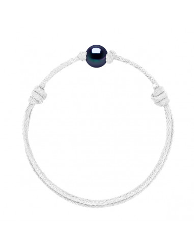 Pulsera de enlace deslizante Black Culture Bead 9 mm - 12 colores del cable - María