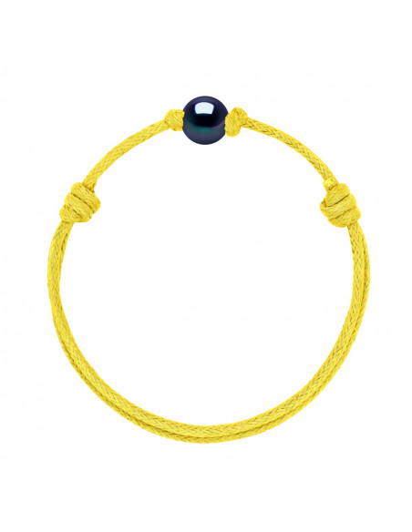 Sliding Link Bracelet Black Culture Bead 9 mm - 12 Cord Colors - Mary