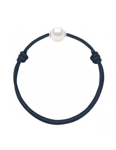 Lien Coulissant LUXE Perle de Culture 10 mm - 10 Coloris de Cordon - ARGENT 925 - ONA