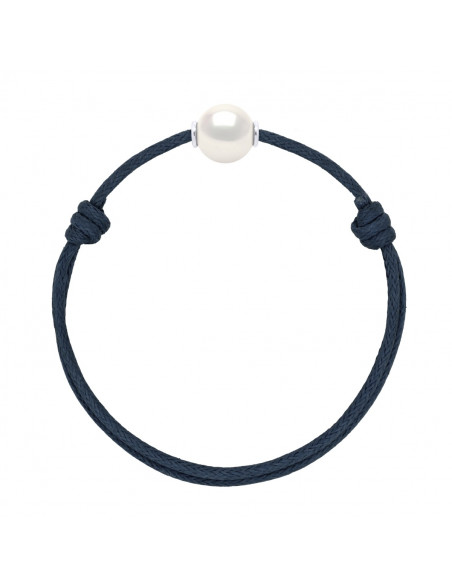 Lien Coulissant LUXE Perle de Culture 10 mm - 10 Coloris de Cordon - ARGENT 925 - ONA