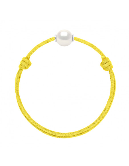 Lien Coulissant LUXE Perle de Culture 10 mm - 10 Coloris de Cordon - ARGENT 925 - ONA