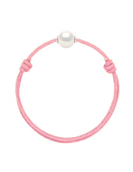 Lien Coulissant LUXE Perle de Culture 10 mm - 10 Coloris de Cordon - ARGENT 925 - ONA