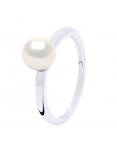 Bague Jonc Perle de Culture en Argent 925 - 2 Coloris - LOU