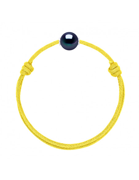 Lien Coulissant LUXE Perle de Culture 10 mm - 10 Coloris de Cordon - ARGENT 925 - MONA