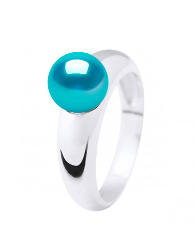 Ring Rund- und Runde Kultur Perle 8 mm in 925er Silber - 3 Farben - Natacha