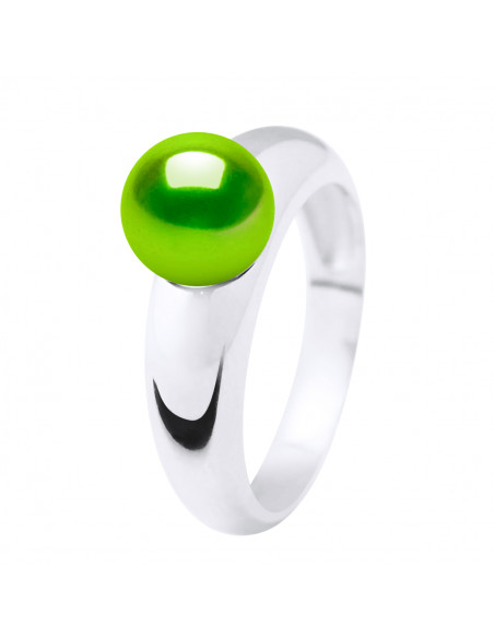 Ring Rund- und Runde Kultur Perle 8 mm in 925er Silber - 3 Farben - Natacha