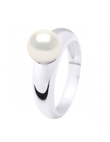 Anillo redondo y redondo Culture Pearl 8 mm en plata 925 - 2 colores - Natacha