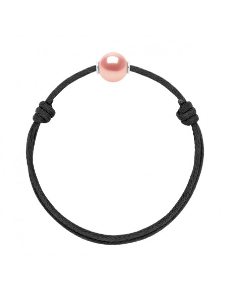 Lien Coulissant LUXE noir Perle de Culture 10 mm - 8 Coloris de Perles - ARGENT 925 - MIA