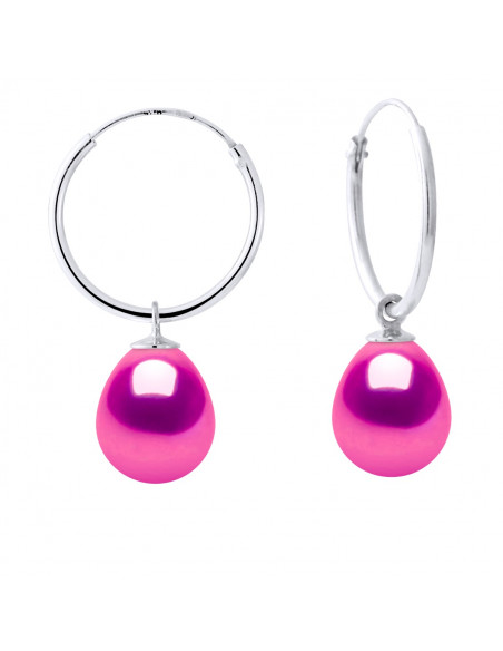 925 CREOLES DE PLATA Y PERAS DE PERA PERAS 9 MM - 5 COLORES - Margo