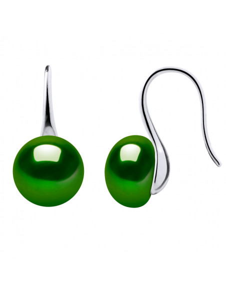 925 silver ear hook and culture beads 9 mm buttons - 6 colors - Tessa