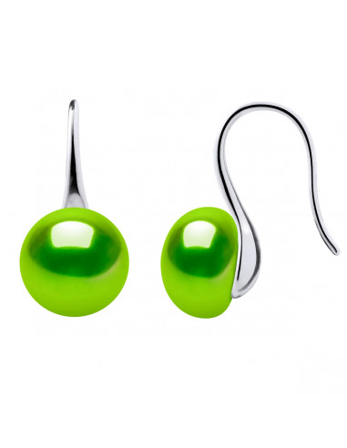 925 silver ear hook and culture beads 9 mm buttons - 6 colors - Tessa