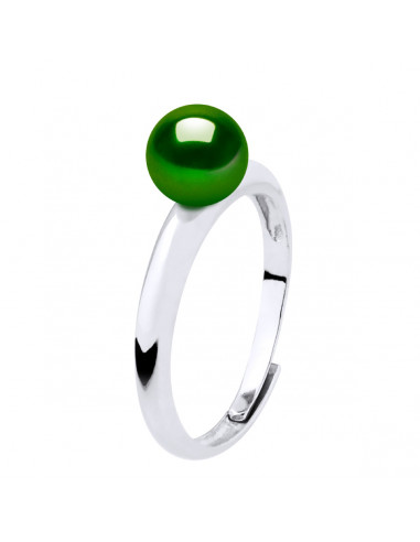 Anello in argento 925 e perla coltivata da 6 mm - 3 colori - Noa