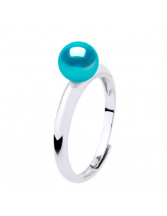 Bague Jonc en Argent 925 et Perle de Culture 6 mm - 4 Coloris - NOA